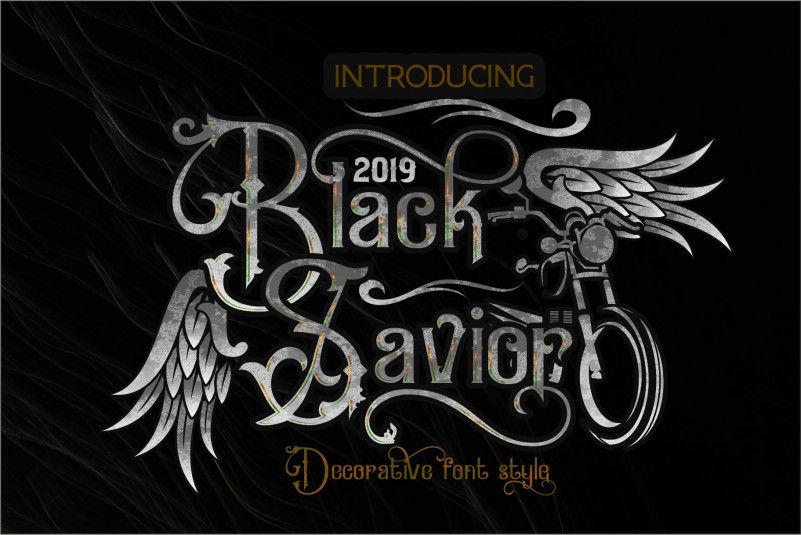 Saviour Lettering Design Black Savior Victorian Retro Font - Download Fonts